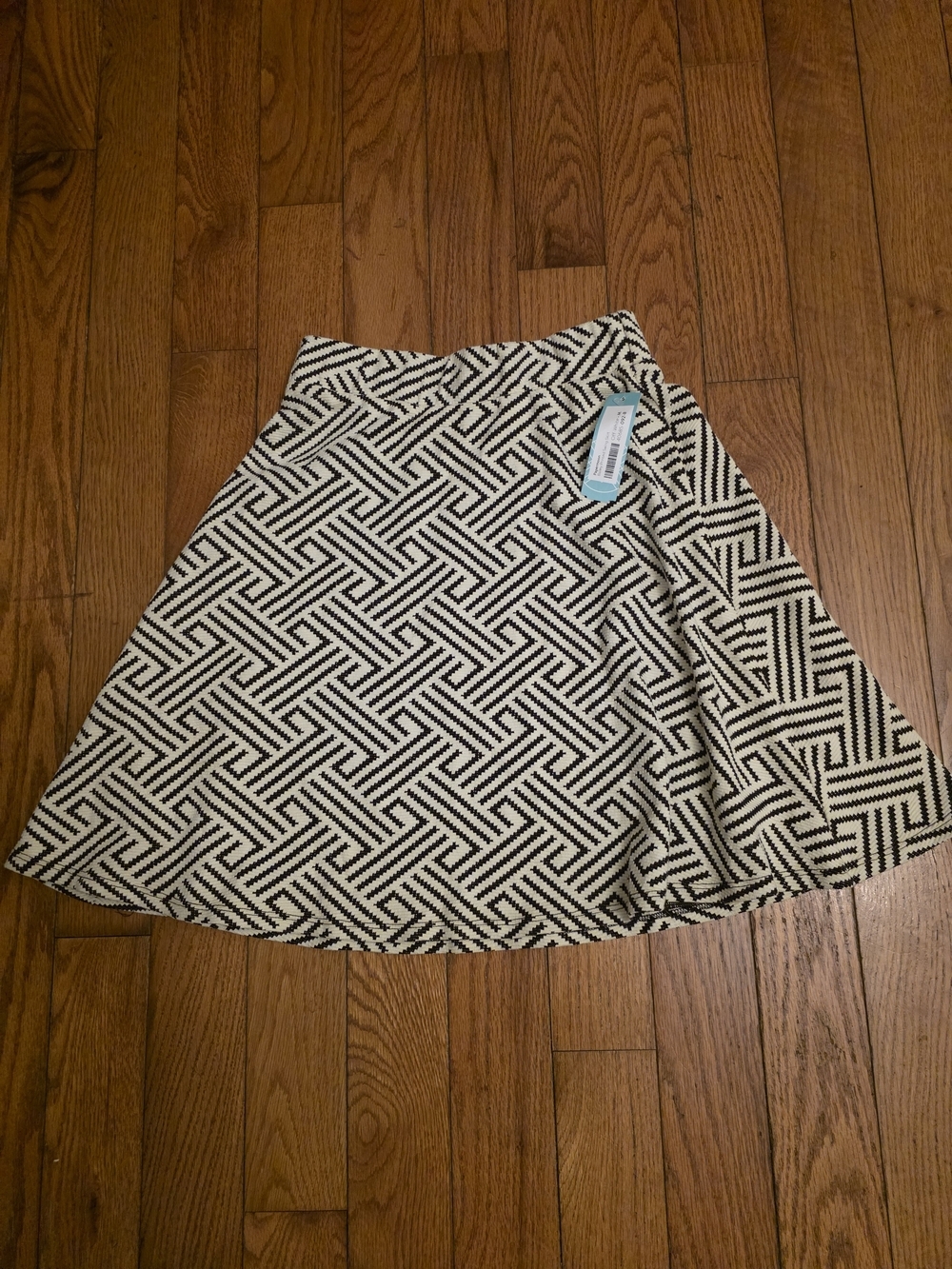 Papermoon Black and White Geometric Skater Skirt